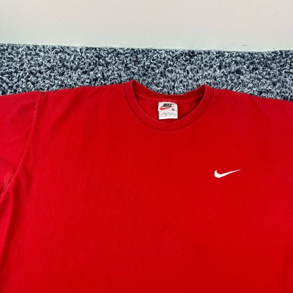 Vintage Nike Shirt Mens Extra Large XL Red Crew Neck Swoosh USA Made Casual - Picture 3 of 10